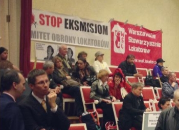 Protest lokatorski podczas sesji Rady W-wy Protest lokatorski podczas sesji Rady W-wy