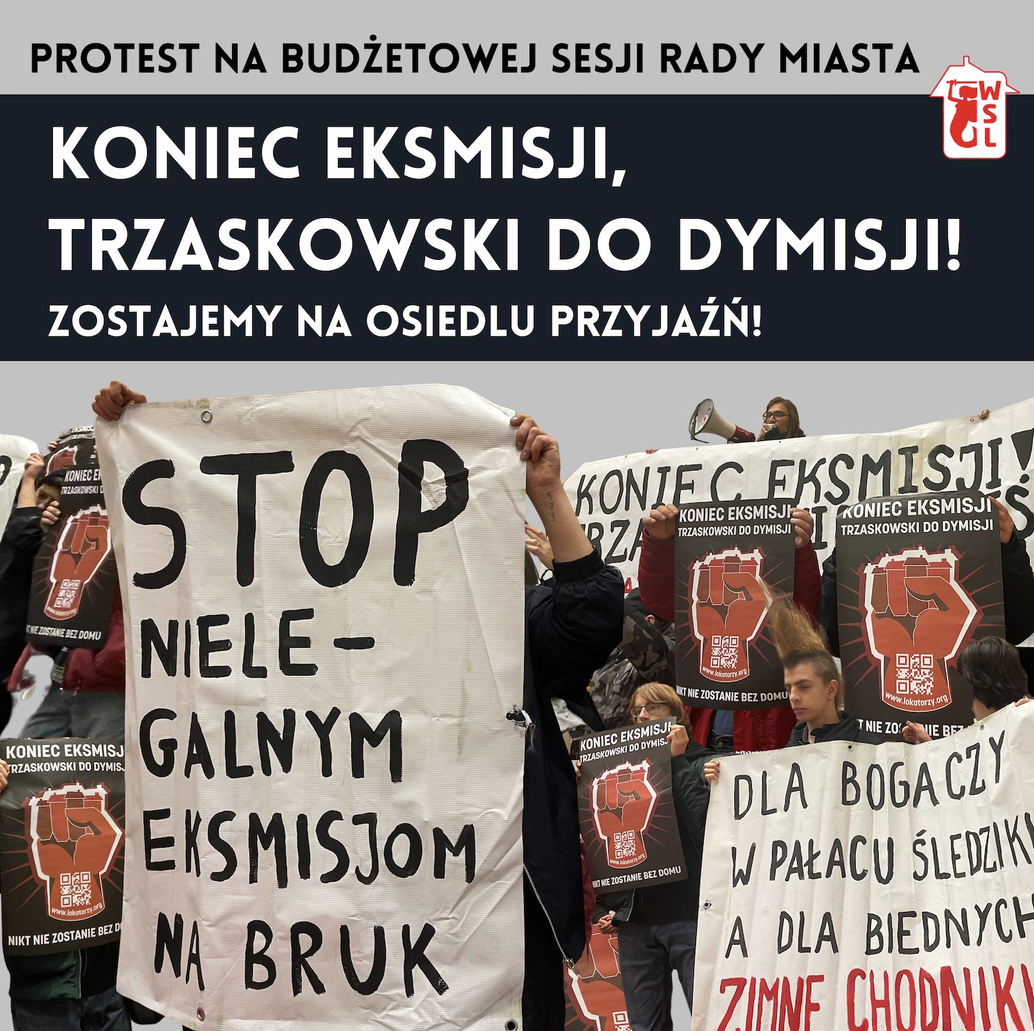 Protest na budżetowej sesji rady miasta. Zostajemy na Os. Przyjaźń!
